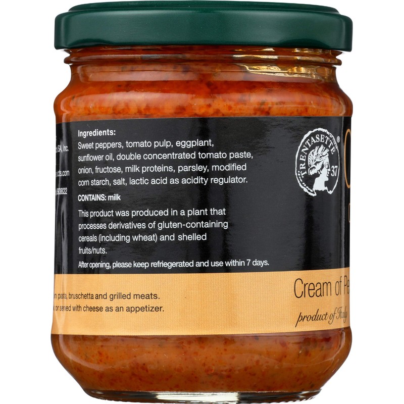 TRENTASETTE 37 Red Pepper & Eggplant Pate, 6.3 OZ