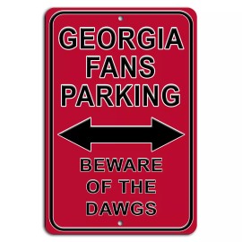 Gift n Gag Georgia Bulldogs Parking Only Sign - College Team Spirit 8x12 Inch Aluminum