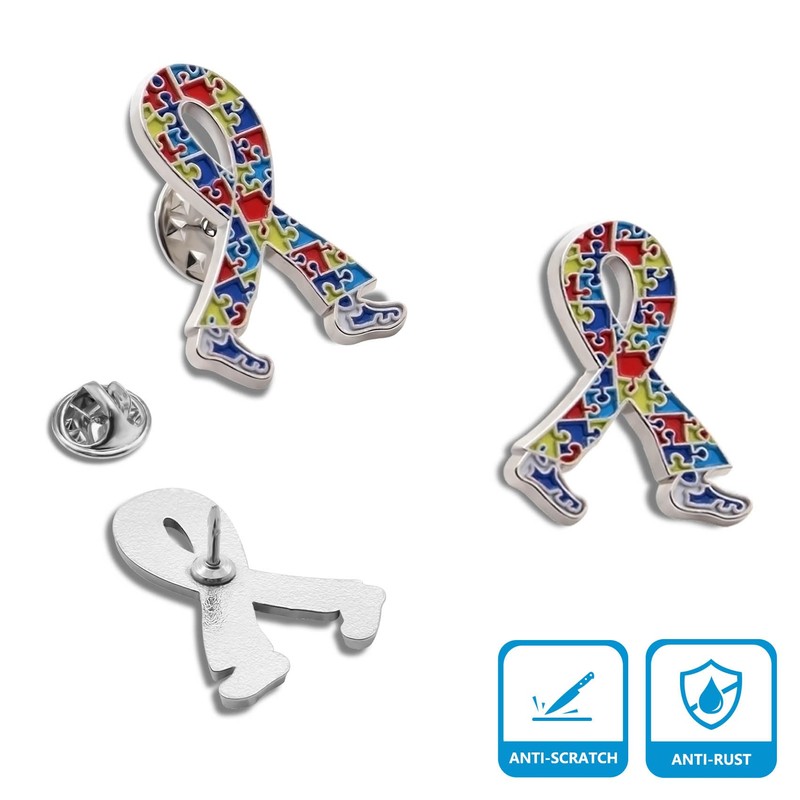 YYDSPin Pack of 12 Autism Awareness Ribbon Walking Lapel Pins