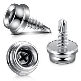 Boat Canvas Snaps Stainless Steel Screw Boat Cover Snaps Metal Snaps 3/8 Inch Socket Snap Screw Stud Canvas Snap Tool for Boat Covers (24 Pcs)