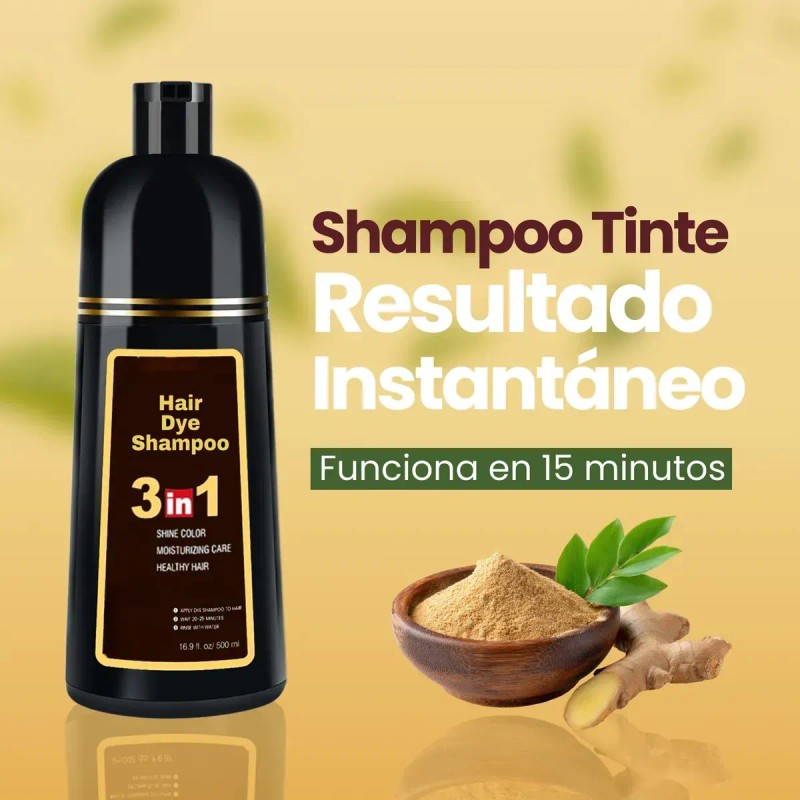 Shampoo Y Tinte Instantáneo Cubre Canas Natural Jengibre F Café