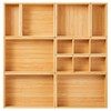 Fabsome Drawer Organizer, Set of 9 Bamboo Wood Kitchen Makeup
