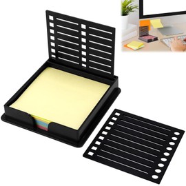 DEFIYEAR Sticky Note Stencil Set with Holder, Eye-Catching Fluorescent Sticky Notes, Note Template for Organizing to-Do Lists & Memos, Desk Supplies for Students Stationery Office Home