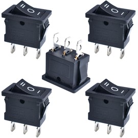 OURUI 5 Pcs Boat Rocker Switch On Off On 3 Pin 3 Position SPDT AC 250V 6A 125V 10A, Snap Toggle Switch for Boat Car Auto Household Appliances