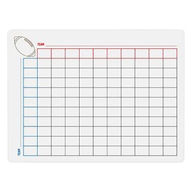Football Pool Squares Dry Erase Board - Betting Bowl Game Scoreboard Chart For Super Office Party (100 Boxes, 9 x 12 Inch Board)