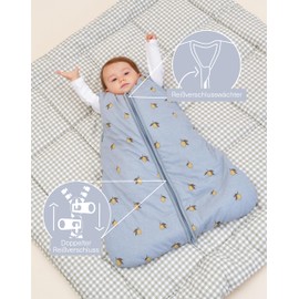 molis&co - Baby Sleeping Bag 2.5 TOG - All-Year Sleeping Bag - Baby Sleeping Bag Newborn - 100% Cotton (Oeko-Tex 100), Sleeveless Winter Sleeping Bag Padded - Premium Quality - Colima (70 cm)