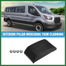 Motoforti Left Driver Side Exterior Pillar Trim Under Fuel Door No.BK3Z6129077AA for Ford Transit 150 250 350 2015-2019 Black Long-Lasting