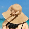 DRESHOW Women's Wide Brim Straw Hat Foldable Protection Beach Hat