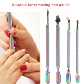 Empujador de Cutículas, Empujador de Cutículas Antioxidante de Acero Inoxidable Seguro para el Medio Ambiente con Caja de Almacenamiento para Salón de Uñas