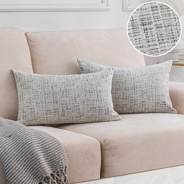 Home Brilliant White Mix Black Rectangle Cushion Covers 30x50 Set