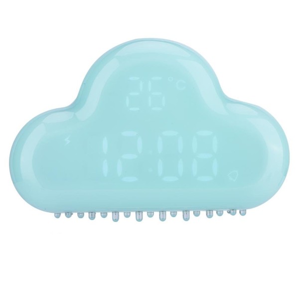 Acouto [Digital Clock] Cloud Shape Alarm Clock, Alarm Digital Temperature Clock, Snooze Calendar, Voice Activation, Multifunction Clock, Alarm (Blue)