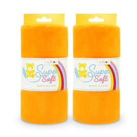 kullaloo Plush Fabric | Solid Orange Minky Fabric for Sewing (Pack of 2) | Super Soft Cuddle Material | 39.5x29.5" | Plushies, Baby Blankets, Pillows, Dog Beds, Cat Beds, Baby Accessories, Apparel