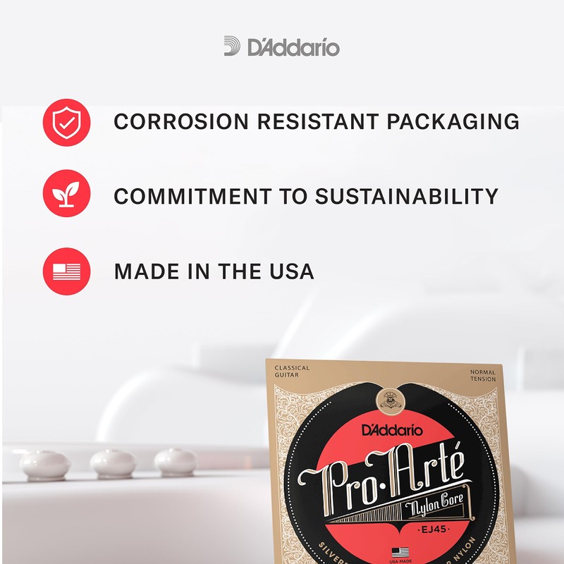 D'Addario EJ44TT ProArte Dynacore Titanium Trebles Extra-Hard Tension Classical Guitar