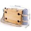 Wicker Picnic Basket Set for 4 with Detachable Table, Portable