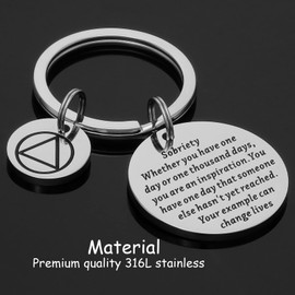 Kivosliviz Sobriety Gift Keychain for Men Addiction Recovery Gifts Recovery Key Chains AA Keychain