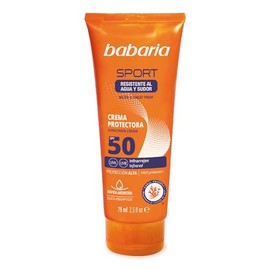 Babaria - Bloqueador Solar Facial Sport FPS 50  Protector Solar Resistente al Agua y al Sudor  Absorción Rápida e Invisible  Con Aloe Vera y...       