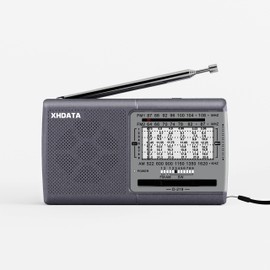 XHDATA D219 Portable Small Radio Short Wave Radio FM AM SW Wide FM 11 Band Stereo, High Sensitivity DSP Pocket Radio, Easy Operation, Disaster Radio, Japanese Instruction Manual Included, Gray