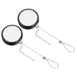 PATIKIL 1.5m / 4.9Ft Retractable Remote Control Tether, 2 Pcs Round Security Remote Cable Lock Adjustable Cable Leash Length for TV Remote Control Gaming Controller, Black