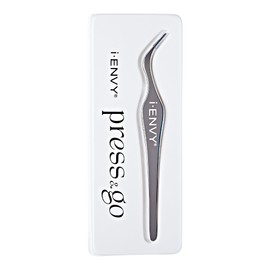 i-ENVY Press&Go Lash Applicator Tool, Nonstick Cluster Eyelash Tweezers for Quick & Easy False Lash Application, Lightweight Curved Angled Tip & Comfort Grip for Precise DIY Extension