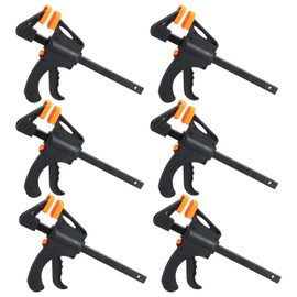 6Pcs Clamps for Woodwork, 4 Inch F Wood Clamps, Quick Grip Clamp, Ratchet Bar Clamp, Quick Release Clips, One Handed Clamp for Woodwork, Handmade Craft, DIY, Clamping
