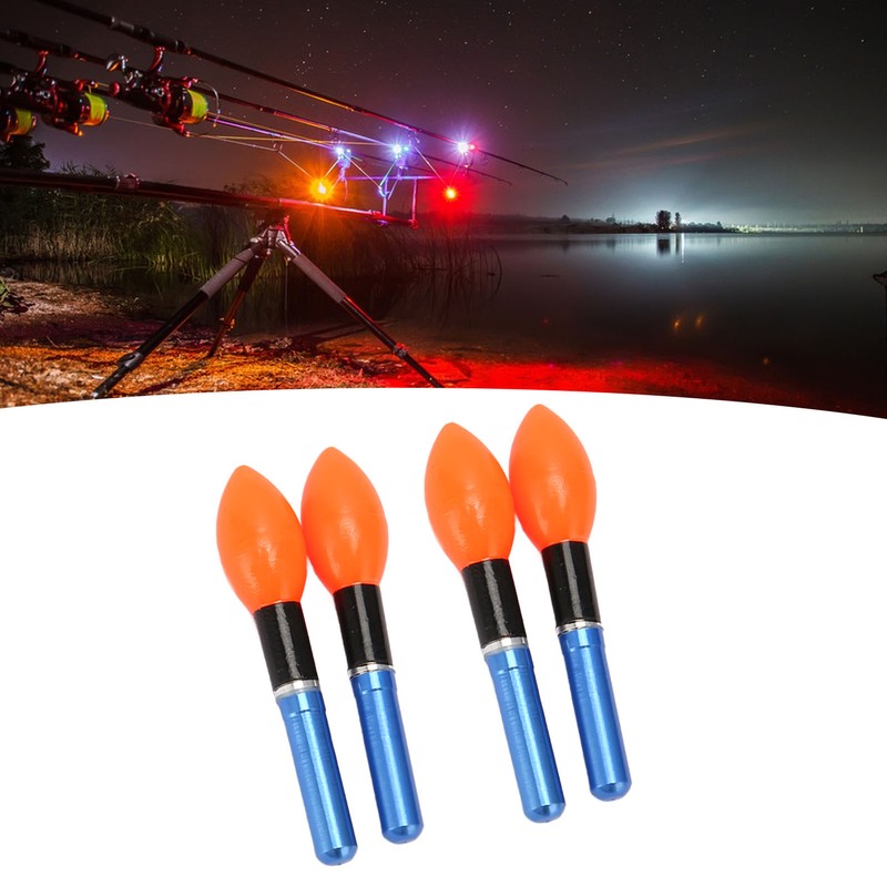 4pcs Bobber Light Glow Sticks Reusable Bulb Type Electronic Fishing