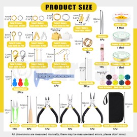 Mardatt 1250pcs Jewelry Making Supplies Kit Includes Jewelry Pliers, Jewelry Wires, Jump Ring Opener, Tweezers, Awl, Thimble Ring Jewelry Accessories for Jewelry Repair
