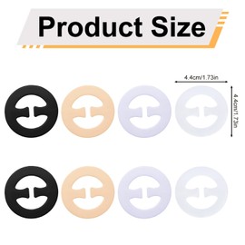 8pcs Bra Strap Clips, 4 Colors Bra Converter to Racerback Strap Holders for Slipping Anti-Slip Buckles Conceal Tool for Women Dresses Shirts Sports Tops (Round Style)