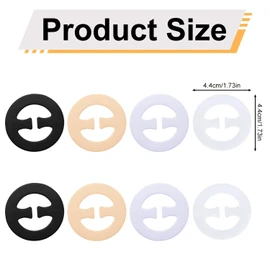 8pcs Bra Strap Clips, 4 Colors Bra Converter to Racerback Strap Holders for Slipping Anti-Slip Buckles Conceal Tool for Women Dresses Shirts Sports Tops (Round Style)