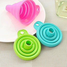 daycount 3pcs Mini Gel de silicona Embudo plegable Hopper Utensilios de cocina plegable, Multi colores, Verde, 1