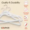 White Velvet Hangers 10 Pack – 360° Swivel Hook, Non-Slip