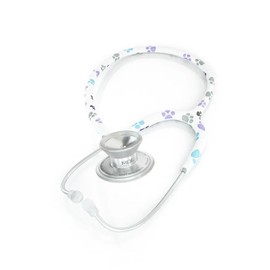 MDF Paws Silver MD One Epoch Lightweight Titanium Stethoscope Adult Paws Tube Silver Chestpiece Headset MDF777TPW+ Travel Case