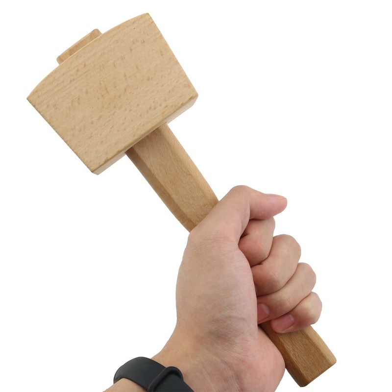 DGHAOP Wooden Mallet Solid Beech Carpenter Wood Hammer Handle Smooth