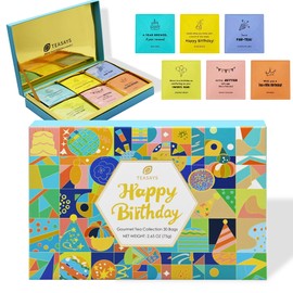 Happy Birthday Tea Collection Gift Set by TEASAYS, Tea Sampler Gift Set with Birthday Messages, 30 Premium Whole Leaf Tea Bags, Unique Birthday Gift for Tea Lovers and All