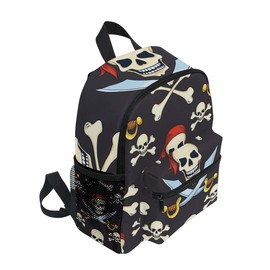 Children's Backpack Pirate Skull Nursery Bag for Toddlers Girls Boys, gray, Kids Backpack