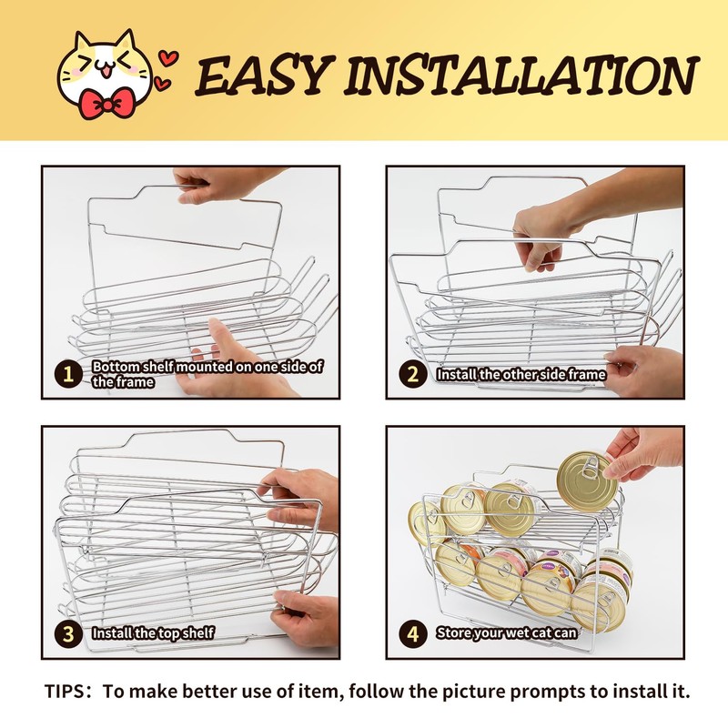 WIWIWISAM cat food can storage wet cat food can rack