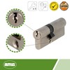 amig 9460-Cylinder Lock 23367, Long Cam, Matte Chrome Brass, 80