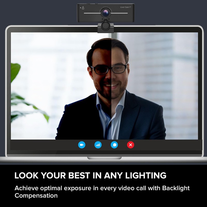CREATIVE Live! Cam 4K UHD USB Webcam with Backlight Compensation,