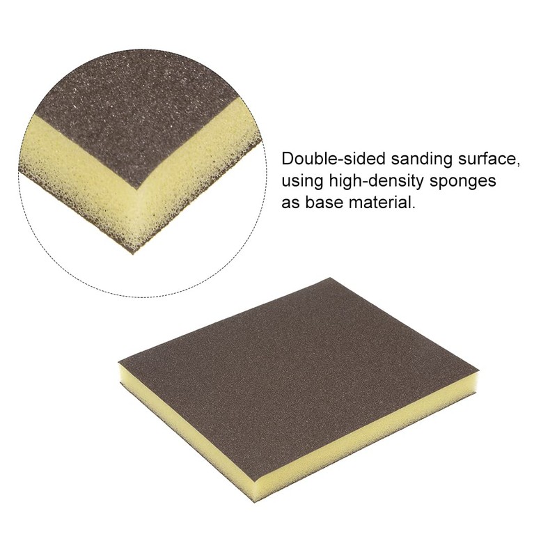 sourcing map Sanding Sponge Blocks 150-Grits Medium Grit Sand Block
