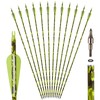 TOPARCHERY 30" Carbon Hunting Arrows Camo Shaft with 3" TPU Vanes and Removable Tips - 500 Spine Practice Target Arrows for Compound & Recurve Bow&Long Bow (Yellow&White)