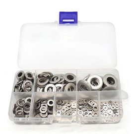 MYLCHBDJ Washer 304 Stainless Steel Flat Washer M2 to M10 (M2 M2 M2.5 M3 M4 M5 M6 M8 M10) Corrosion and Rust Resistant Washer Set with Dedicated Case Suitable for Electrical Automotive and Marine