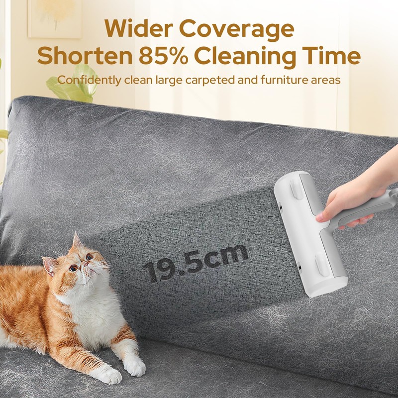 Zivacate Pet Hair Remover Lint Roller, Ergonomic Handle & Self-Cleaning,