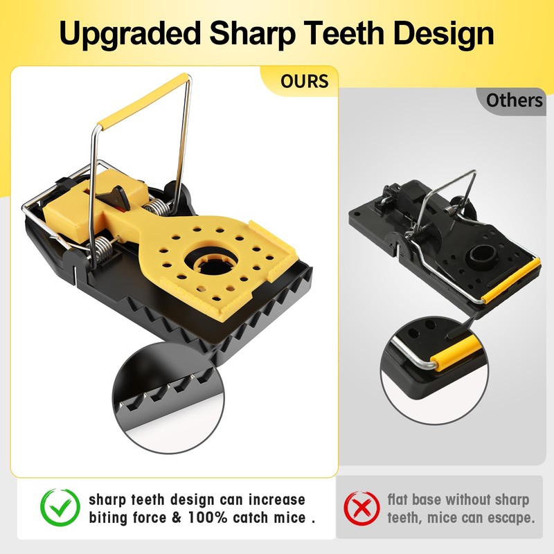 【2025 Upgraded Version】 Mouse Traps 6-Pack, Large Mouse Trap Indoor