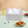 Crystal Rectangle Tissue Box Napkin Holder Rhinestone Tissue Storage Case