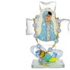 Cruz de cristal azul con Virgen – Pack 12 pcs