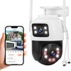 Fuers 6MP WiFi Surveillance Camera,Security Cameras Dual Lens Linkage,360°View,Human Detection,Auto