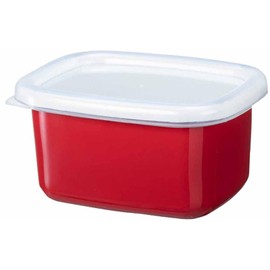 Takagi Metal FSK-SR Storage Container, Canister, Umeshi Dried Container, Enamel, Square, S, 1.3 gal (0.35 L), Dishwasher Safe, Red