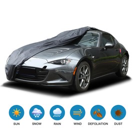 Car Cover Waterproof All Weather Compatible with Mazda MX-5 2016-2025，Car Cover Sun Hail UV Snow Dust Protection Cover Exterior Accessories (Black)