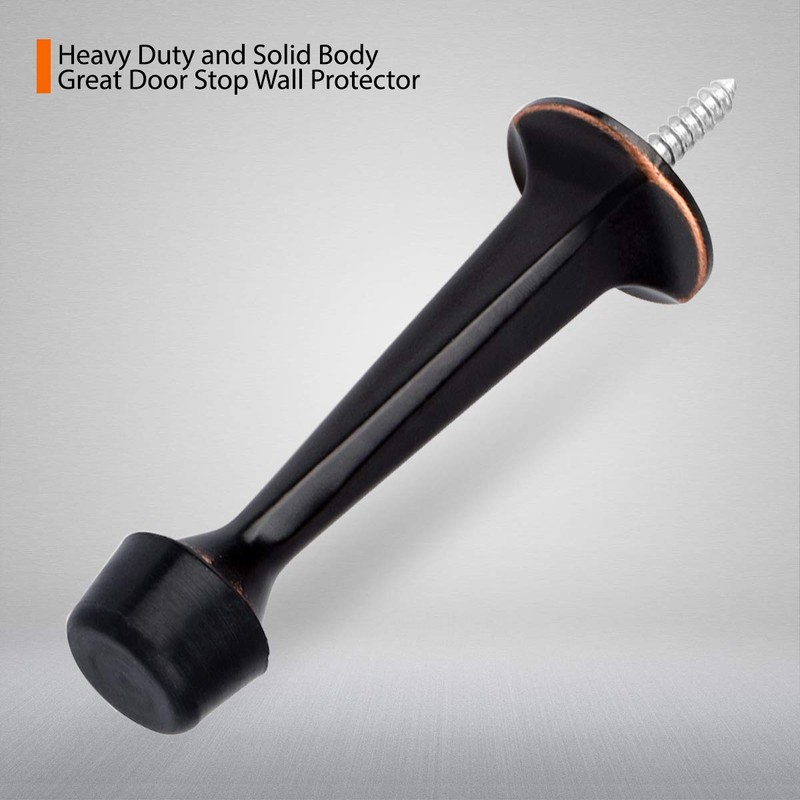 KOVOSCH Solid Rigid Door Stops with Soft Rubber Tips -