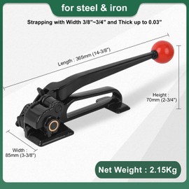 RupXinSplend Steel Banding Tensioner - Metal Banding Tool Feedwheel Banding Tensioner for Metal Strapping 3/8"~3/4" Width, Heavy-Duty Strapping Tool for High-Strength Package