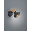 Reality Leuchten Latika R81521032 Wall Spotlight Metal Black Matt Wood